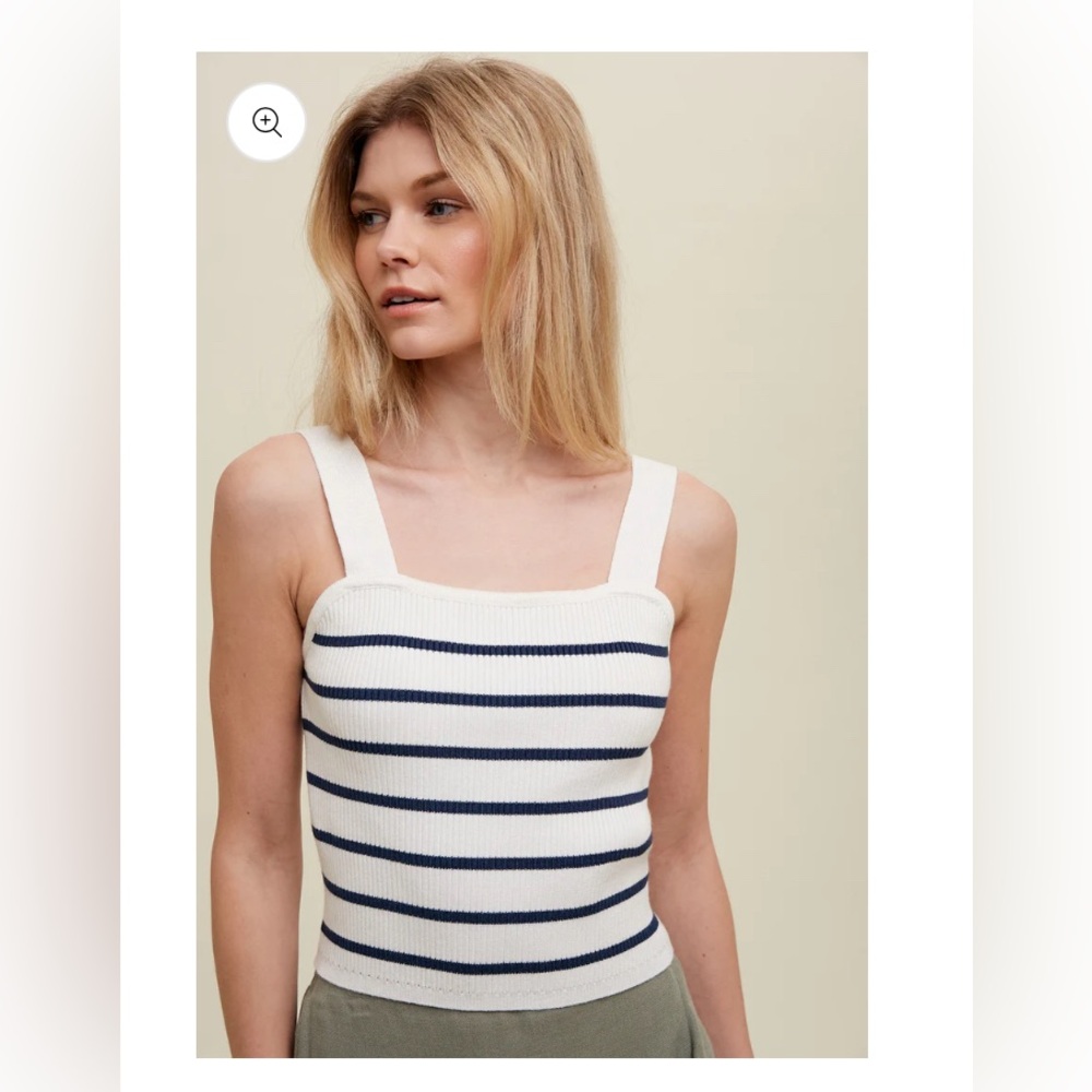 Stripe Blue and White Top
